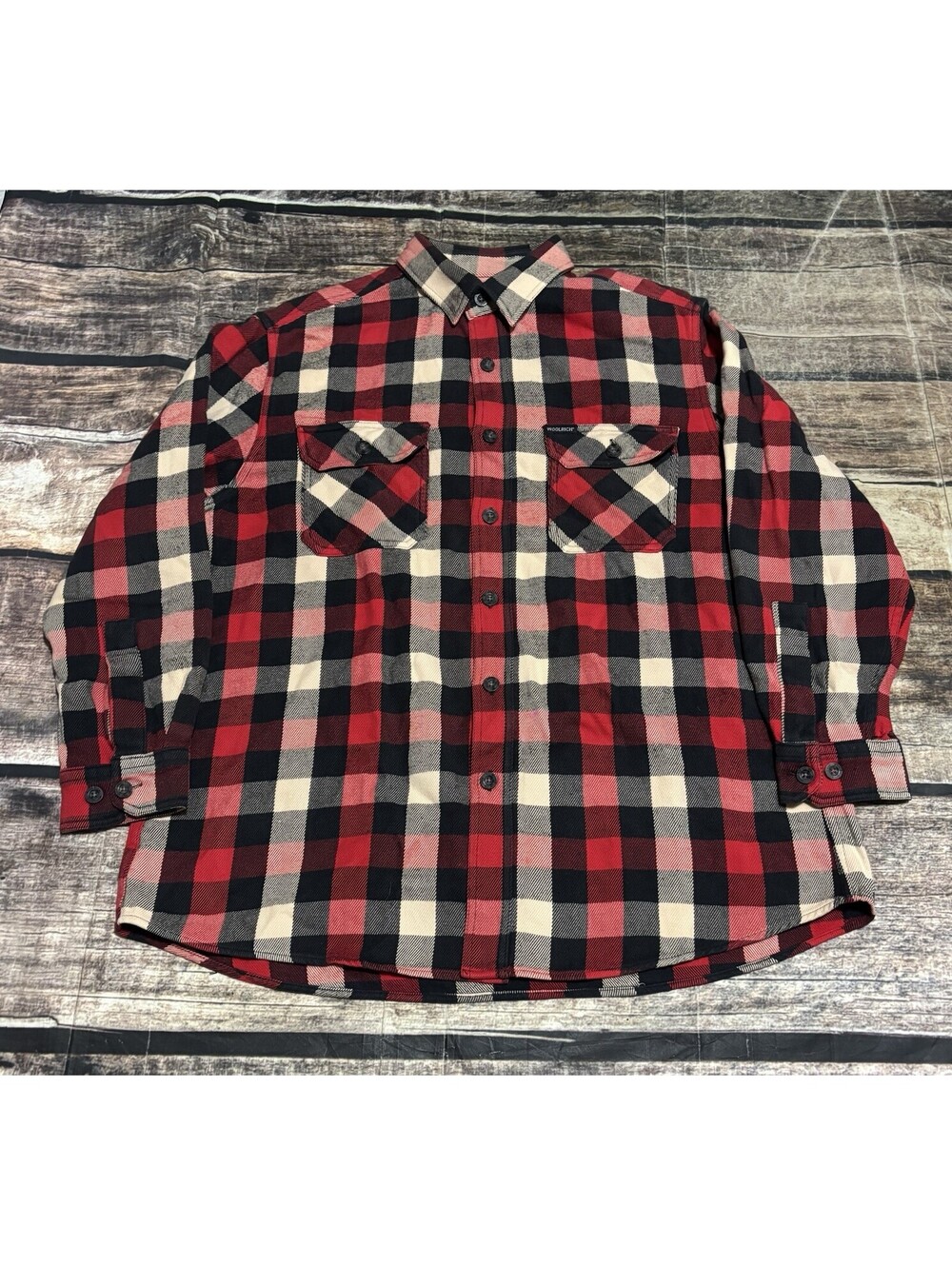 Woolrich Shirt Mens Large Flannel Check Cotton Pockets